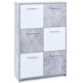 CASSETTIERA MALINUS BIANCO/GRIGIO CM77X30X155H 6ANTE