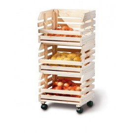 PORTAFRUTTA 3 CASSETTI NATURALE CM 37X30X80H