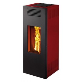 STUFA A PELLET NUOVA NOLA 10KW, COLORE ROSSO, SERBATOIO 16,5KG, DISPLAY + TELECOMANDO