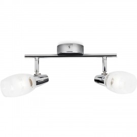 HEMLOCK - FARETTI BARRA 2 LUCI CROMO SENZA LAMPADINA