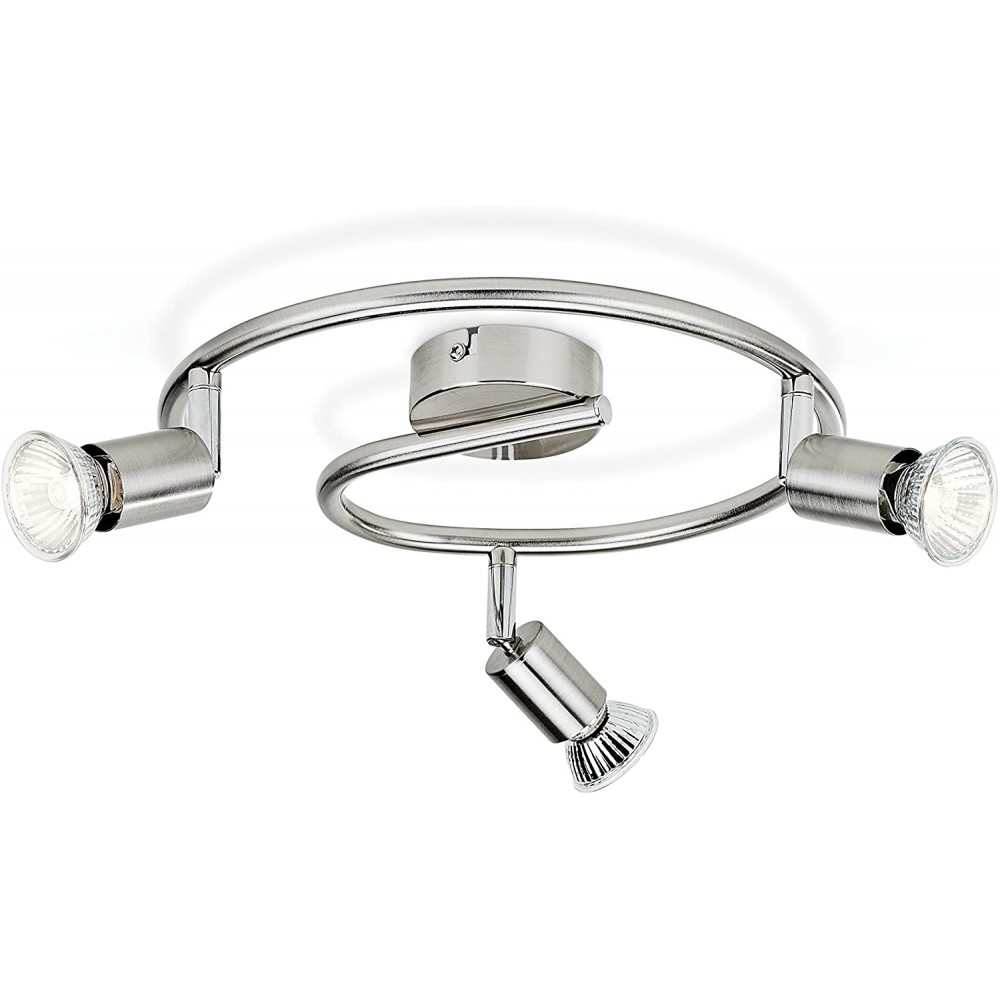 LIMBALI - FARETTI A SPIRALE 3 LUCI NICKEL SENZA LAMPADINA