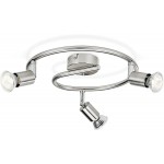 LIMBALI - FARETTI A SPIRALE 3 LUCI NICKEL SENZA LAMPADINA