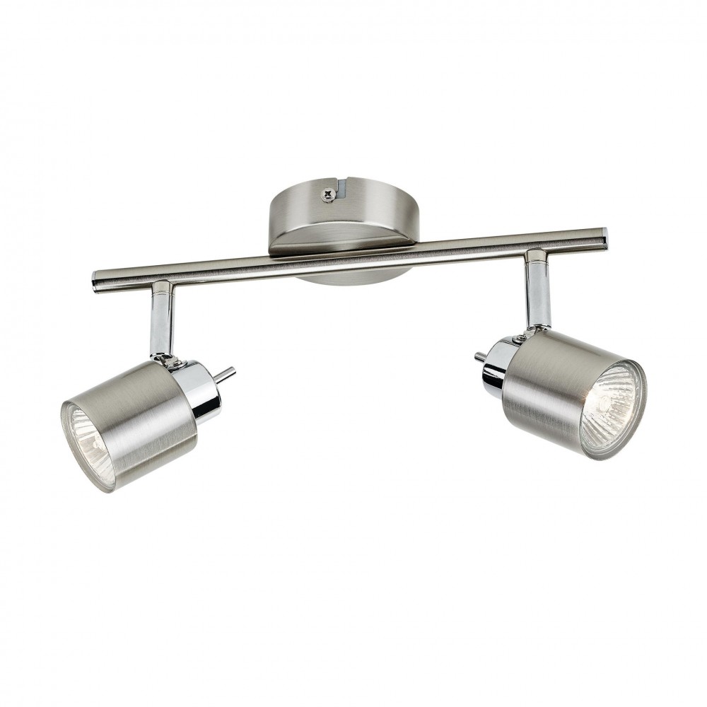 MERANTI - FARETTI BARRA 2 LUCI NICKEL SENZA LAMPADINA