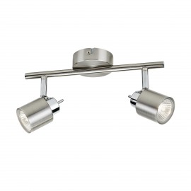 MERANTI - FARETTI BARRA 2 LUCI NICKEL SENZA LAMPADINA