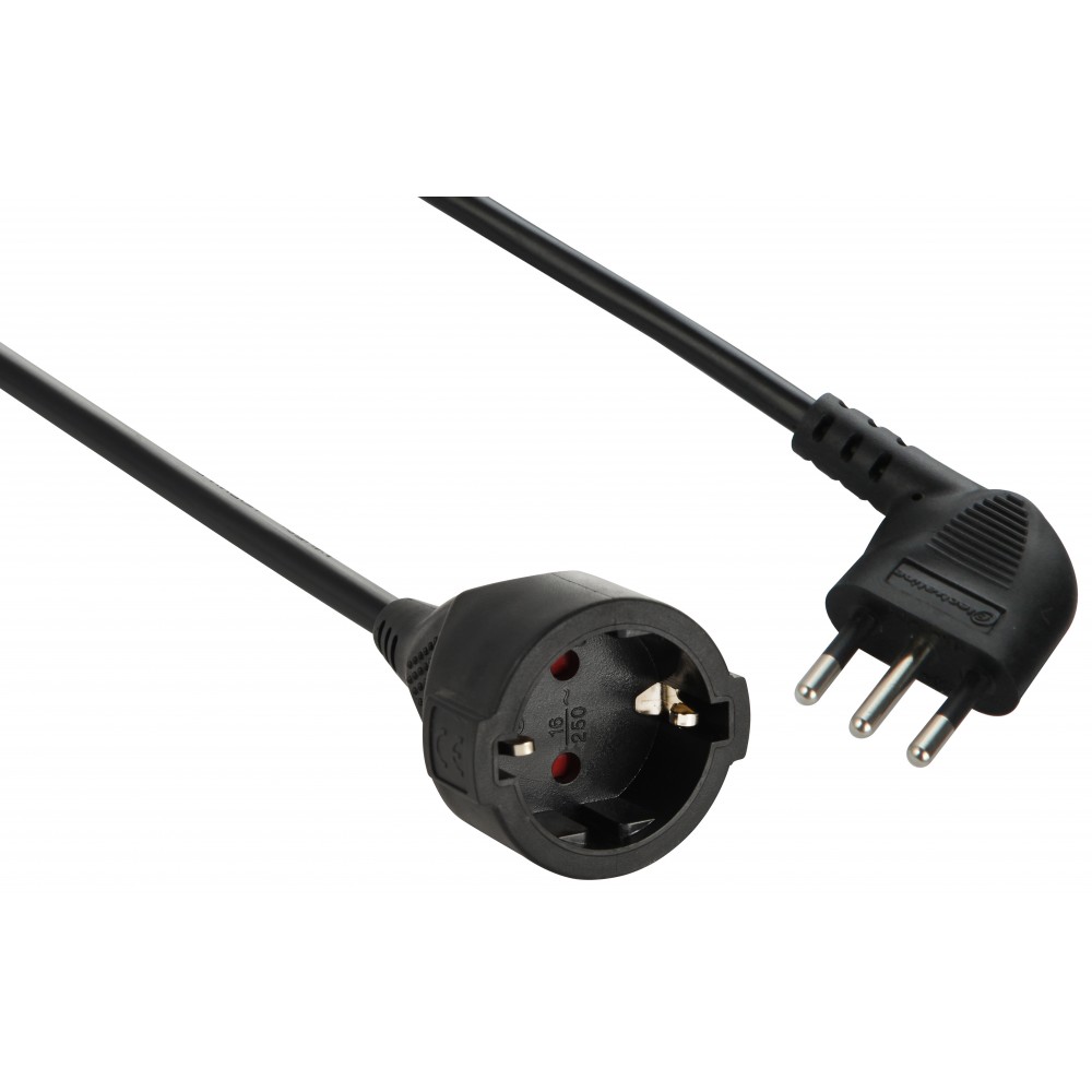 PROL. H05VV-F 3G1,5 MT.3 NERA SPINA16A / PRESA SCHUKO/10-16A