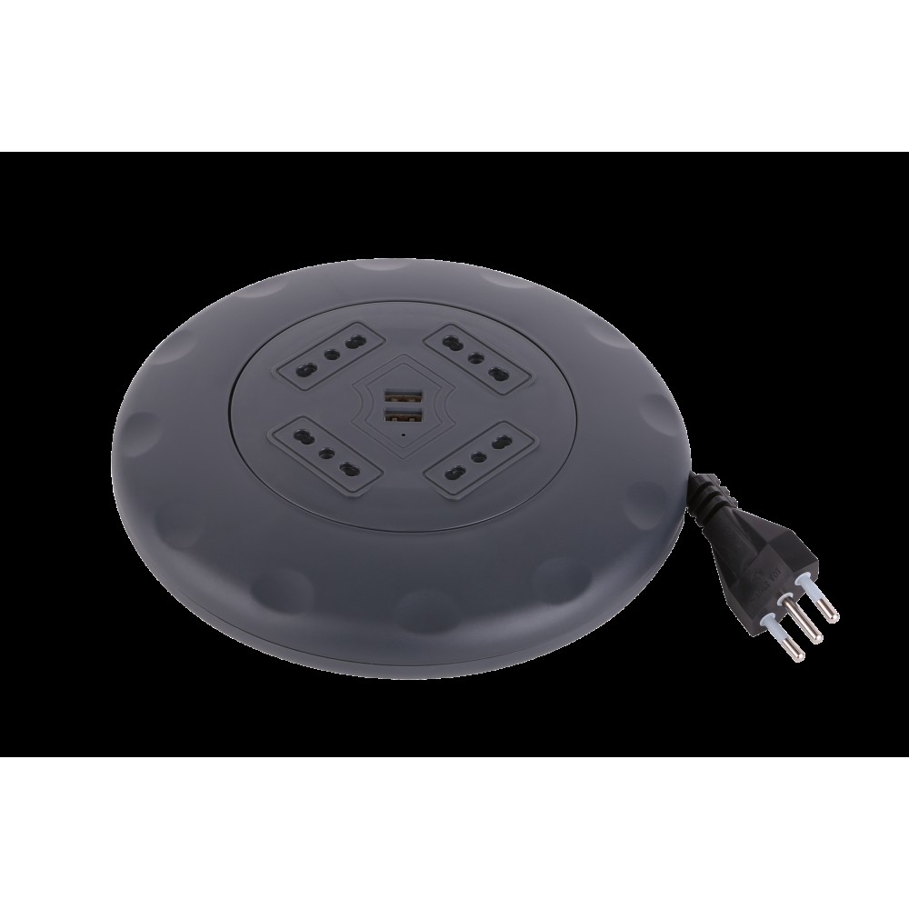 AVV. PIATTO 3X1 5M  4P 10/16A +2 USB