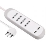 MULT. CON COVER SILICONE GRIGIO 4 PRESE BIVAL. + 2 USB