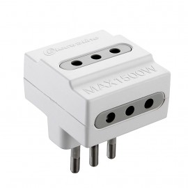ADATTATORE TRIPLO OPACO 10A BIANCO