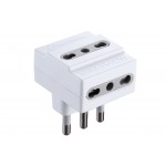 ADATTATORE TRIPLO OPACO 16A PRESE BIVALENTI BIANCO