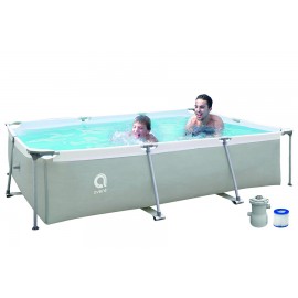 PISCINA RETT. STEELSUPER 3.0M*2.07M*65CM I1 CON PREDISPOSIZIONE PER FILTRO CARTUCCIA