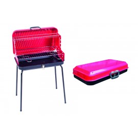 BBQ RETTANGOLARE RICHIUDIBILE GRIGLIA ACCIAIO CROMATO 48X26CM ALTEZZA PIANO COTTURA 68.5-80CM