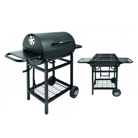 BBQ RETT.CON COPERCHIO 135X40X99CM NERO GRIGLIA ACCIAIO CROMATO 48X26CM ALTEZZA PIANO COTTURA 68.5-80CM