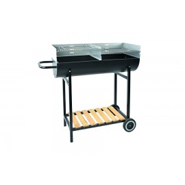 BBQ RETT.CON RIP.REGOLABILI 98X42X93CM GRIGLIA ACCIAIO CROMATO 48X26CM ALTEZZA PIANO COTTURA 68.5-80CM