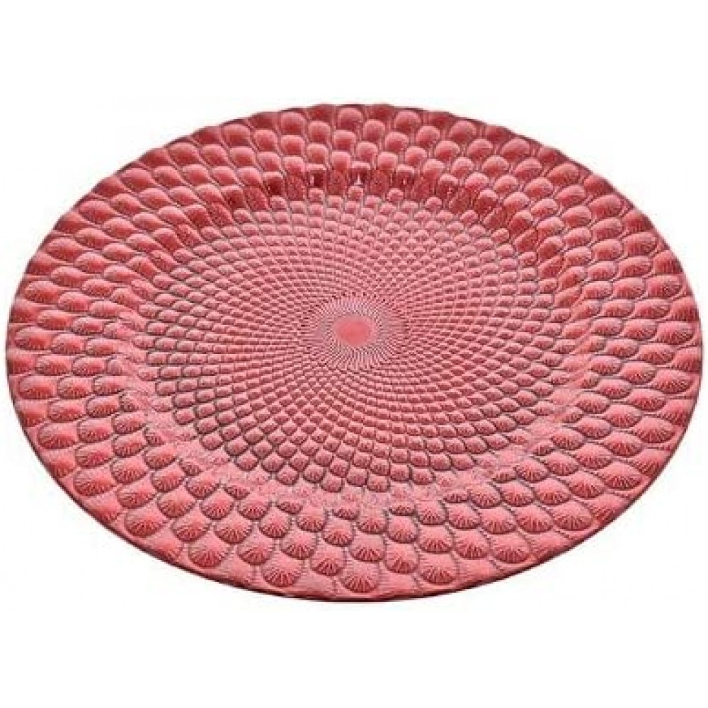 SOTTOPIATTO DECORATO D.33CM M.22FS024 ROSSO