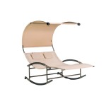 LOUNGE BED MATR.ACCIAO TXT 200X140X178 ECRU' METALLO - TUBO 48MM - 8 BRACCI 13X22MM POLIESTERE 180GR/M2
