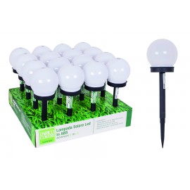 LAMPADA SOLARE SFERA D.10CM LED 1PCS WHITE LED - MAT. PLASTICA BATT. 1PZ 1.2V NI-MH 40MAH