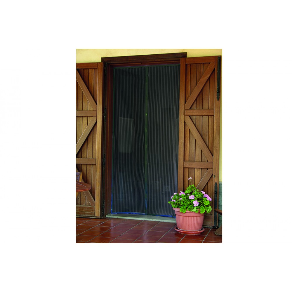 ZANZARIERA MAGNETICA 120X250CM NERA CONTIENE UNA CONF. DI PUNTINE FISSAGGIO E 20 PAIA VELCRO 7,2CM