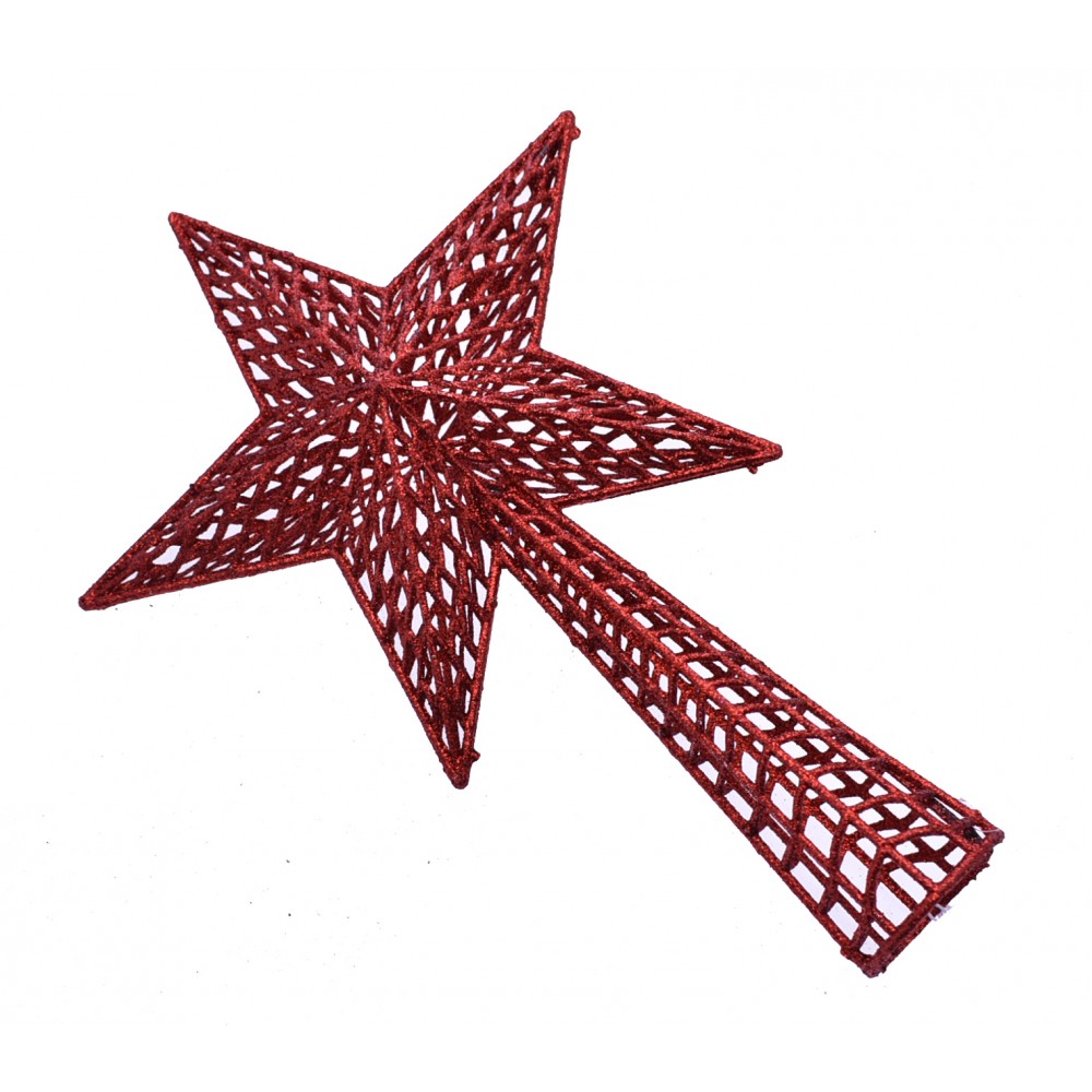 PUNTALE STELLA 25X36CM GLITT. M.19140 ROSSO