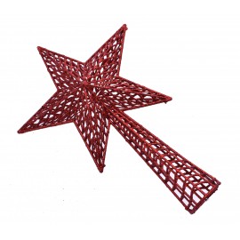 PUNTALE STELLA 25X36CM GLITT. M.19140 ROSSO