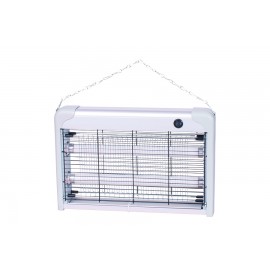 MOSCA KILLER ALLUMINIO 20W 220V 39X6X26CM CAVO 1MT PRESA A 2 POLI - 2 TUBI UV DA 10W