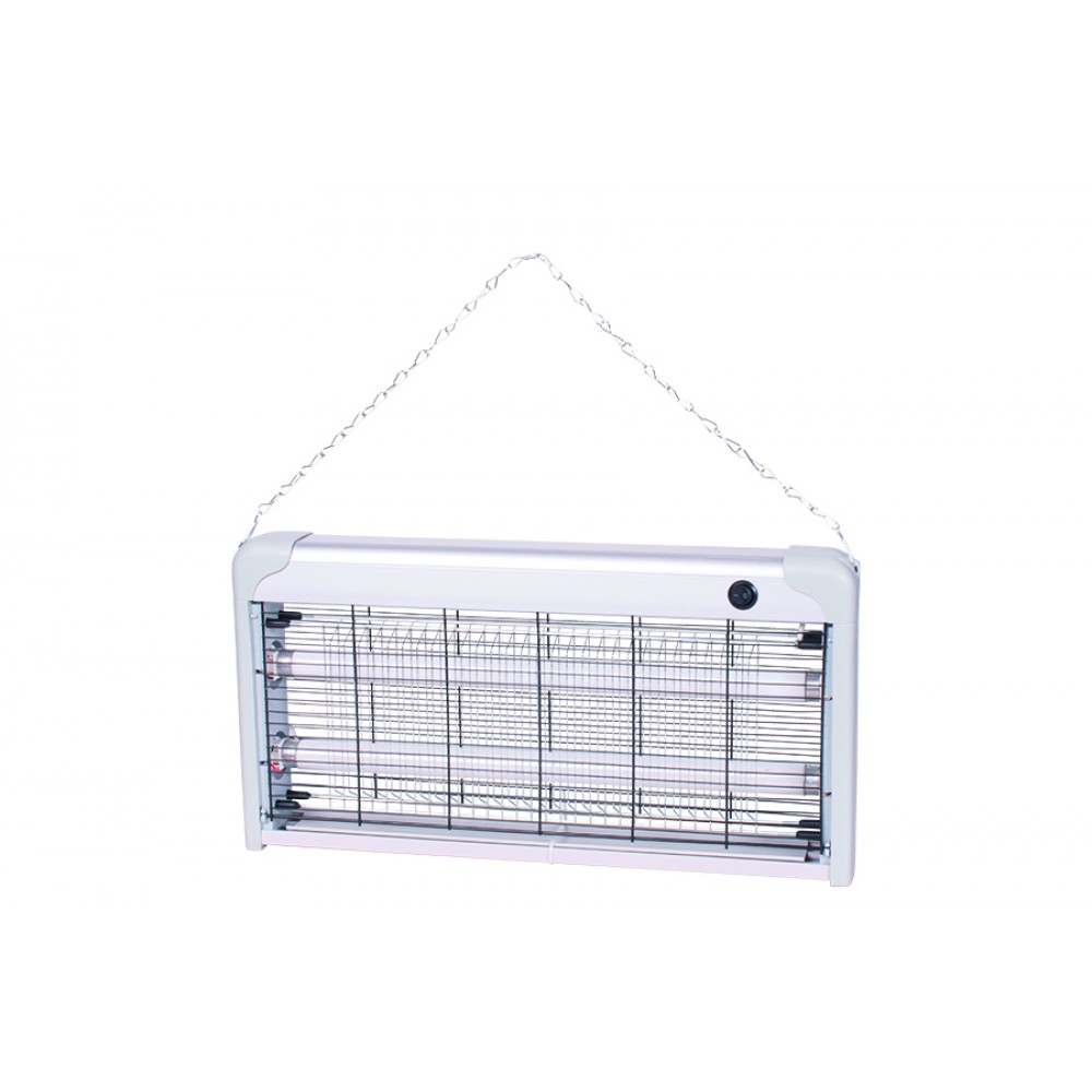 MOSCA KILLER ALLUMINIO 30W 220V 50X6.5X26CM CAVO 1MT PRESA A 2 POLI - 2 TUBI UV DA 15W