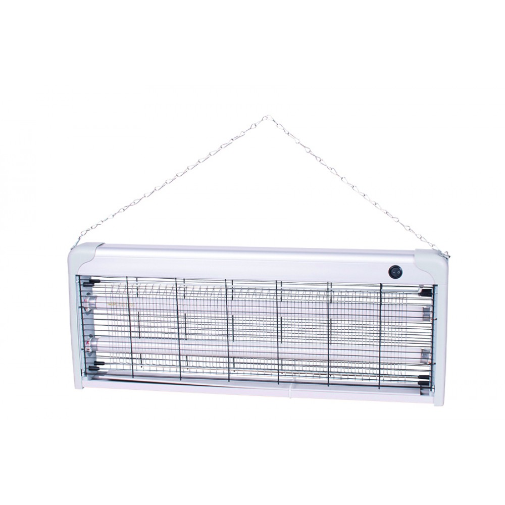 MOSCA KILLER ALLUMINIO 40W 220V 65X6.5X26CM CAVO 1MT PRESA A 2 POLI - 2 TUBI UV DA 20W