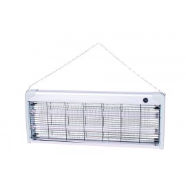 MOSCA KILLER ALLUMINIO 40W 220V 65X6.5X26CM CAVO 1MT PRESA A 2 POLI - 2 TUBI UV DA 20W