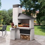 BARBECUE FARO NEW CON CAPPA IN METALLO ANTRACITE 154X113X237 CM  1200KG