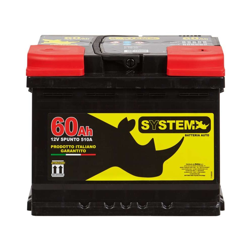 BATTERIA AUTO SYSTEM PLUS 60AH 510A (EN)