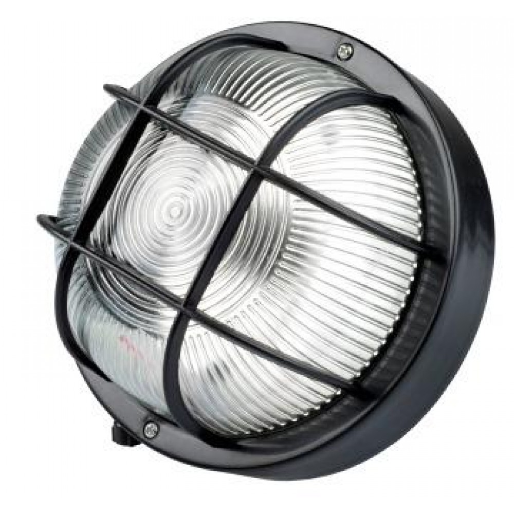 PLAFONIERA ROTONDA IP44 PORTALAMPADA E27 - NERO
