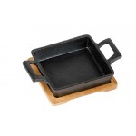 Pirofila in ghisa con base in bamboo