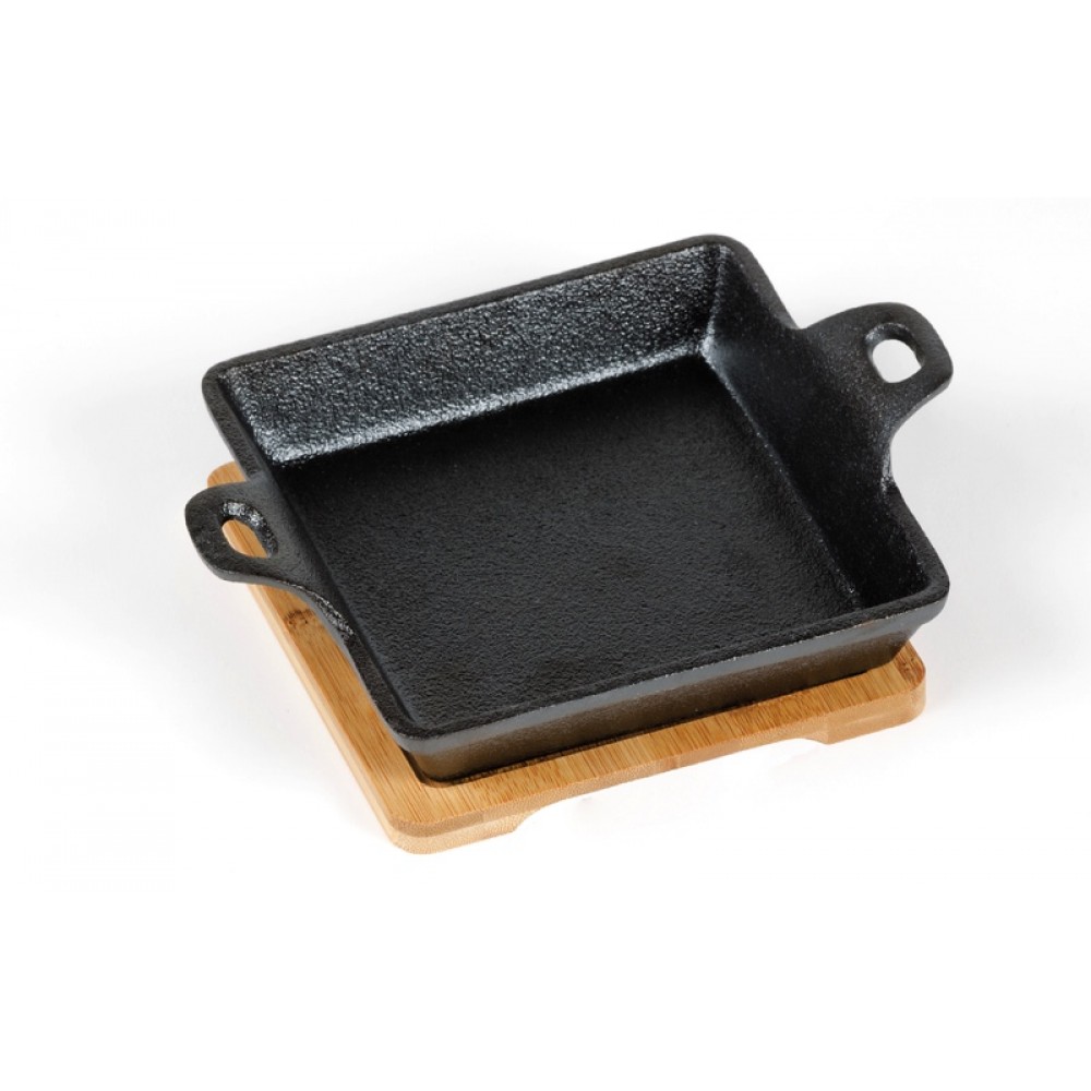 Pirofila in ghisa con base in bamboo