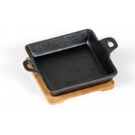 Pirofila in ghisa con base in bamboo