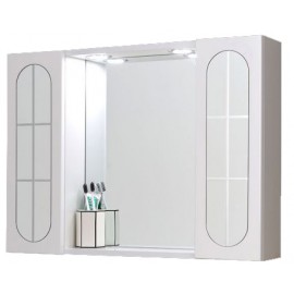 SPECCHIERA CON DUE PENSILI, ANTE SPECCHIO ED  ILLUMINAZIONE