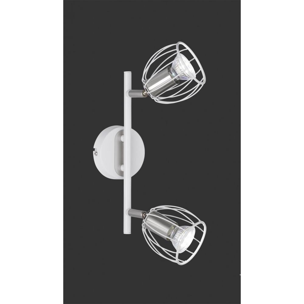 EVIAN BARRA 2 LUCI GABBIA METALLO BIANCO OPACO GU10 L 27.5CM