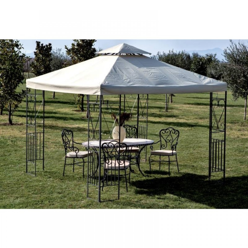 GAZEBO IN METALLO 3X3 DECOR.ECRU YF-3133