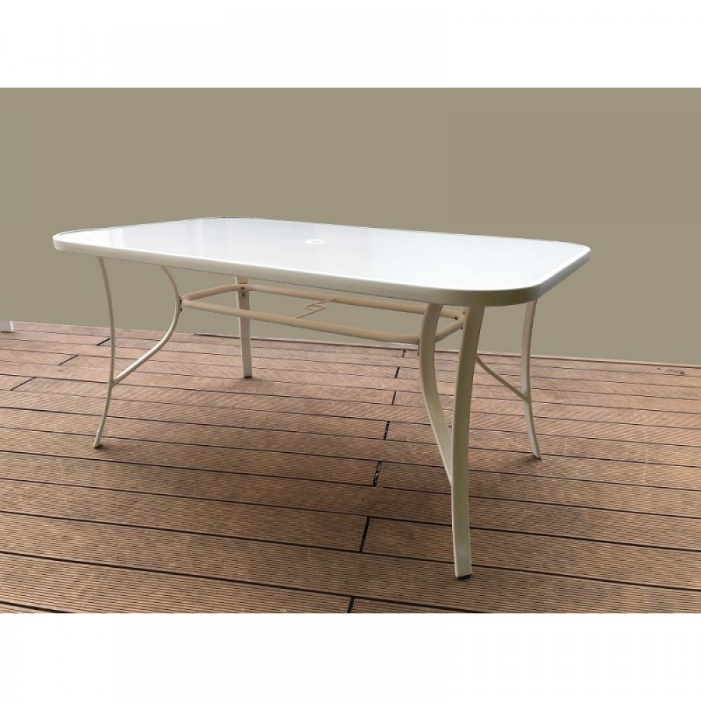 TAVOLO RETT. CM 150X90 CREMA OPACO  021975 GIOVE