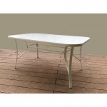 TAVOLO RETT. CM 150X90 CREMA OPACO  021975 GIOVE