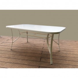 TAVOLO RETT. CM 150X90 CREMA OPACO  021975 GIOVE