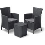 ALLIBERT/KETER SET 'IOWA BALCONY' GRAPHITE C/CUSC.